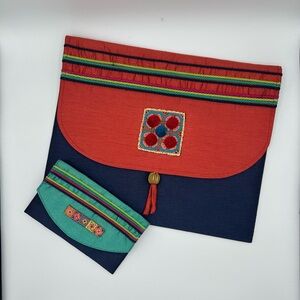 🔥🆕🔥 CRAFT LINK Fair Trade Embroidered Envelope Folder and Pouch Set